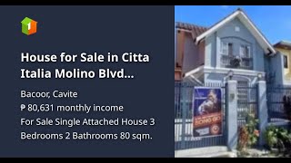 House for Sale in Citta Italia Molino Blvd Bacoor Cavite [upl. by Clark453]