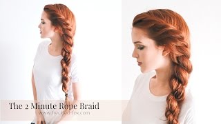 THE 2 MINUTE ROPE BRAID HAIRSTYLE HAIRSTYLE  THE FRECKLED FOX [upl. by Adnolrehs]