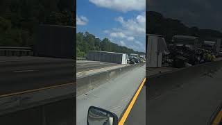 caught on cam trailer turn over blocking turnpike [upl. by Bello]