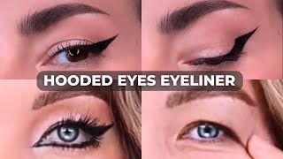 How To 7 Different Winged Eyeliner Styles on HOODED EYES [upl. by Humfrid]