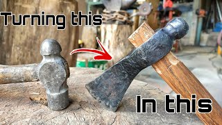 Axe Making  Forging a Tomahawk from a Ball Peen Hammer [upl. by Asilaj2]