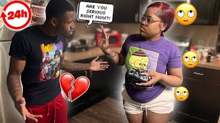 IGNORING MY BOYFRIEND FOR 24 HOURS PRANK 💔 HE CRIED🥹 [upl. by Ydnyc]