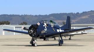 Rare T28 Trojan Startup Taxi and Takeoff From Watsonville Municipal Airport [upl. by Kaleb400]