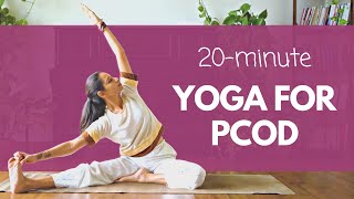 20 Minute Yoga for PCOD  पीसीओडी के लिए योग satvicyoga [upl. by Anek789]