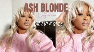 ASH BLONDE WIG INSTALL ft Curlyme Hair  DYE CUT amp STYLE [upl. by Witha860]