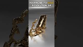 Melted gold 8 vs 512 Resolution  Render times in Description ↓ blender 3d animation art shorts [upl. by Serrano]