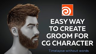 Easy way to create groom for your character  Timelapse  3D  Houdini [upl. by Gulgee578]