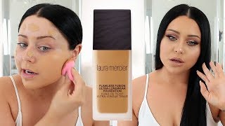 BEST NEW FOUNDATION Laura Mercier Flawless Fusion First Impression Review [upl. by Enaamuj]