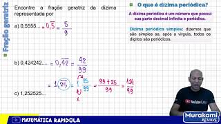 DÍZIMA PERIÓDICA SIMPLES  FRAÇÃO GERATRIZ [upl. by Naujid769]