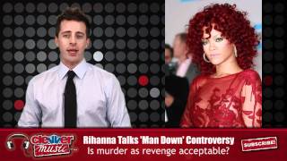 Rihanna Speaks Out About quotMan Downquot Controversy [upl. by Dlanod]