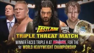 WWE Fastlane 2016 Match Card amp Theme Song [upl. by Nilad]