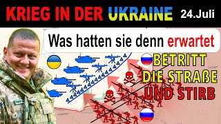 24JULI Verzweiflungstat  Russen stoßen auf ukrainische Straße vor amp sterben dort  UkraineKrieg [upl. by Edvard]