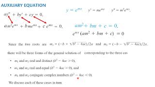 Second Order ODE with Constant Coefficient and Auxiliary Equation [upl. by Jansen]