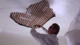 Interior plaster repairs on a ceiling [upl. by Luing]