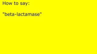 How to pronounce betalactamase [upl. by Artapoelc602]