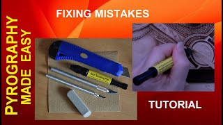 Wood Burning  Fixing Mistakes amp Hiding Grain Lines  pyrography tutorial [upl. by Cori]