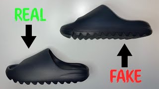 REAL VS FAKE ADIDAS YEEZY SLIDE ONYX HQ6448 [upl. by Arlynne496]