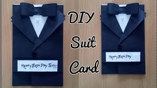 DIY Suit JacketTuxedo Birthday CardHow to make Greetings for BirthdayFathers dayValentine day [upl. by Desimone]