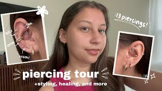 piercing tour amp how i style my ears [upl. by Eiruam]