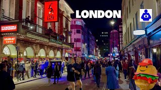 London Walk 🇬🇧 Nightlife West End Piccadilly Circus SOHO  Central London Night Walking Tour HDR [upl. by Verge864]