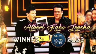 Wonderful Moment Albert Kabo Lepcha Became Winner Of Saregamapa 2023  zee tv apac saregamapa 2023 [upl. by Ahseina]