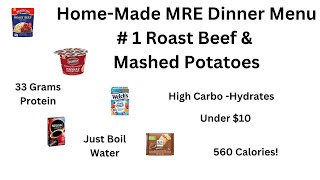 HomeMade MRE Dinner Meal  1 Brazilian Roast Beef amp Roasted Garlic Mashed Potatoes  33g Protein [upl. by Knick]