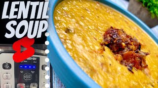 Instant Pot Lentil Soup  Caramelized Onions  Vegan  Dhal Tadka shorts [upl. by Notserc876]