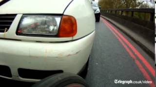 Cyclist captures road rage with helmet cam [upl. by Herrod]