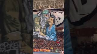 A free land Tifo in solidarity with Palestine From Ultras Esperance Tunis vs Al Ahly Egypt [upl. by Atika]