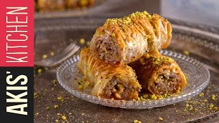 Rolled Baklava Saragli  Akis Petretzikis [upl. by Gunilla]