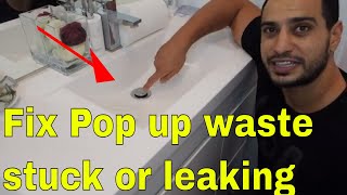 How to fix pop up drain waste plug  stuck or leaking [upl. by Addam]