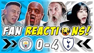 MAN CITY amp TOTTENHAM FANS REACTION TO MAN CITY 04 TOTTENHAM  PREMIER LEAGUE FAN REACTIONS [upl. by Gardol2]