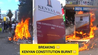 BREAKING 😳 KENYAN CONSTITUTION PUT ON FIRE BY ANGRY PROTESTORS AGAINST THE FINANCE BILL [upl. by Necyrb69]