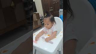 AMIRAH kumakain vha ikaw or nag play lang😃😃😍😋baby cute shorts funny video smile [upl. by Kciredor672]