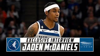 Jaden McDaniels Talks Defense Timberwolves Playoff Push With Shams Charania  Stadium [upl. by Akino]