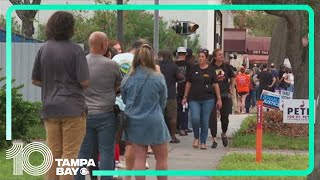 Early voters line up on Monday in Pinellas County [upl. by Yecies]