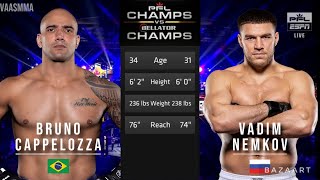 BRUNO CAPPELOZZA VS VADIM NEMKOV FULL FIGHT  CHAMPS VS CHAMPS [upl. by Haiacim123]