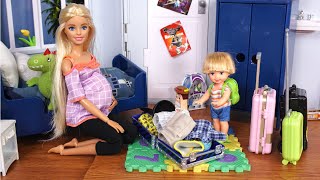 Barbie amp Ken Family Morning Routine Baby Room amp Travel Videos [upl. by Aisiat]