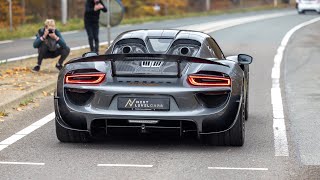 Porsche 918 Spyder with Edo Competition Exhaust  LOUD Accelerations amp Downshifts [upl. by Noimad]