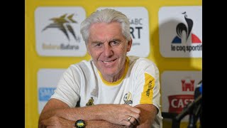 Bafana Bafana coach Hugo Broos and captain Themba Zwane on Uganda and Ronwen Williams [upl. by Etnaed]