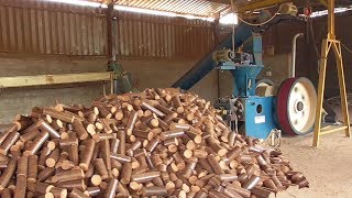 Automatic Briquette making Machine quotWood Briquettingquot Work Plant process [upl. by Ssilem]