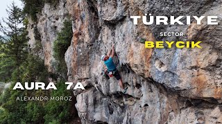 Rock climbing in Turkey Türkiye route 7a AURA sector Beycik Antalia region [upl. by Brittan]