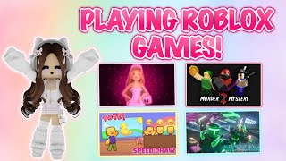 PLAYING GAMES ON ROBLOX LIVE [upl. by Imoan]