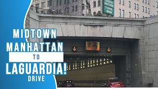 Midtown Manhattan to LaGuardia Airport drive [upl. by Panthia]