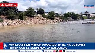 Familiares de menor ahogado en el río Jubones temen que se suspenda la búsqueda [upl. by Acinhoj]