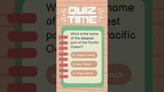 Deepest part of Ocean generalknowledge quiztime quizchallenge learnenglish learning quizgame [upl. by Ardnahs]