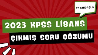 2023 KPSS VATANDAŞLIK ÇIKMIŞ SORU ÇÖZÜMÜ  KPSS VATANDAŞLIK [upl. by Spike]