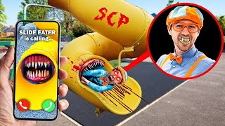 Mi DRON captura SLIDE EATER comiendo BLIPPI en la vida real [upl. by Julius]