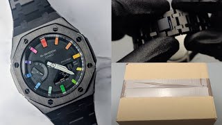 🔥Unboxing a Modified Casio CASIOAK Rainbow Dial GShock GA 2100 from Qwrist [upl. by Sykes]