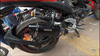 Gixxer SF 155 Modified with Exhaust😍Gixxer exhaust modification🥵Ackrapovic Exhaust in gixxer🔥🔥🏍 [upl. by Bryan]